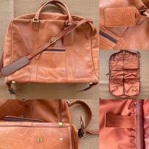 Brown Neiman Marcus Vintage Leather Garment Bag